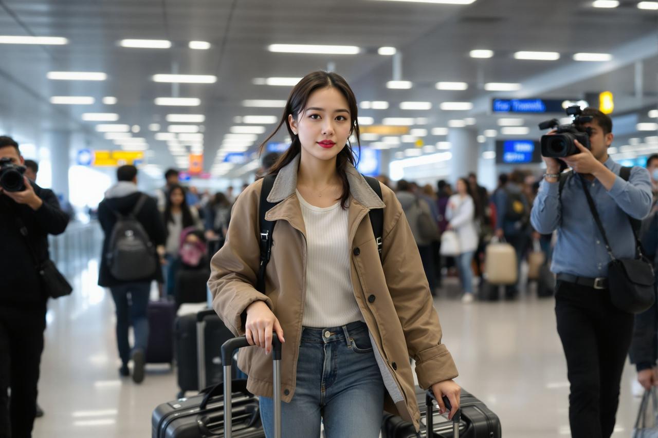 某女星现身机场,全程黑脸未回应离婚传闻